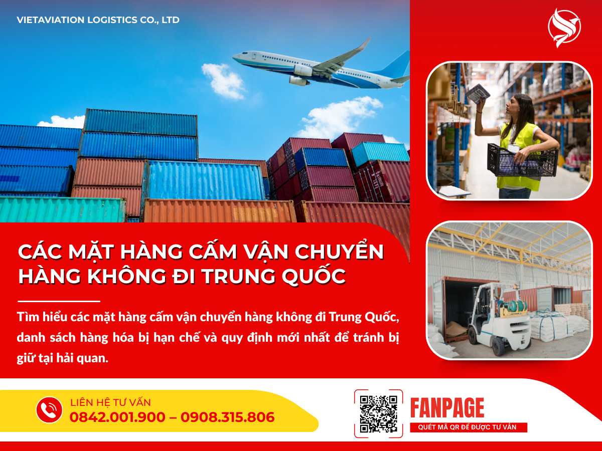 Các mặt hàng cấm vận chuyển hàng không đi Trung Quốc