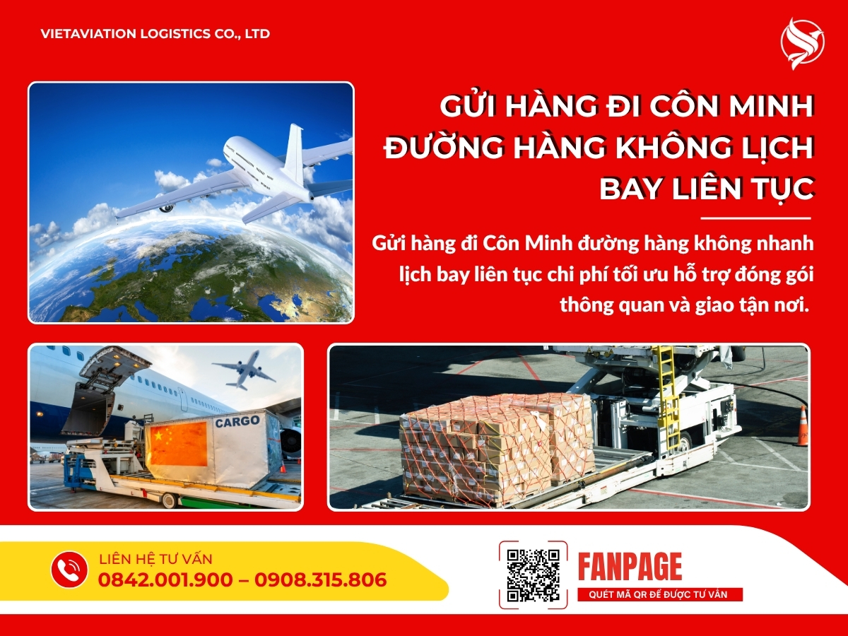 Gửi hàng đi Côn Minh đường hàng không lịch bay liên tục
