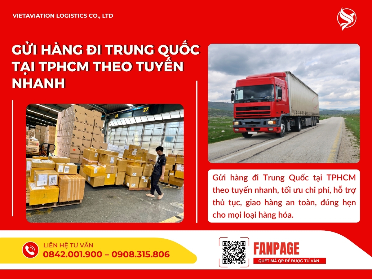 Gửi hàng đi Trung Quốc tại TPHCM theo tuyến nhanh