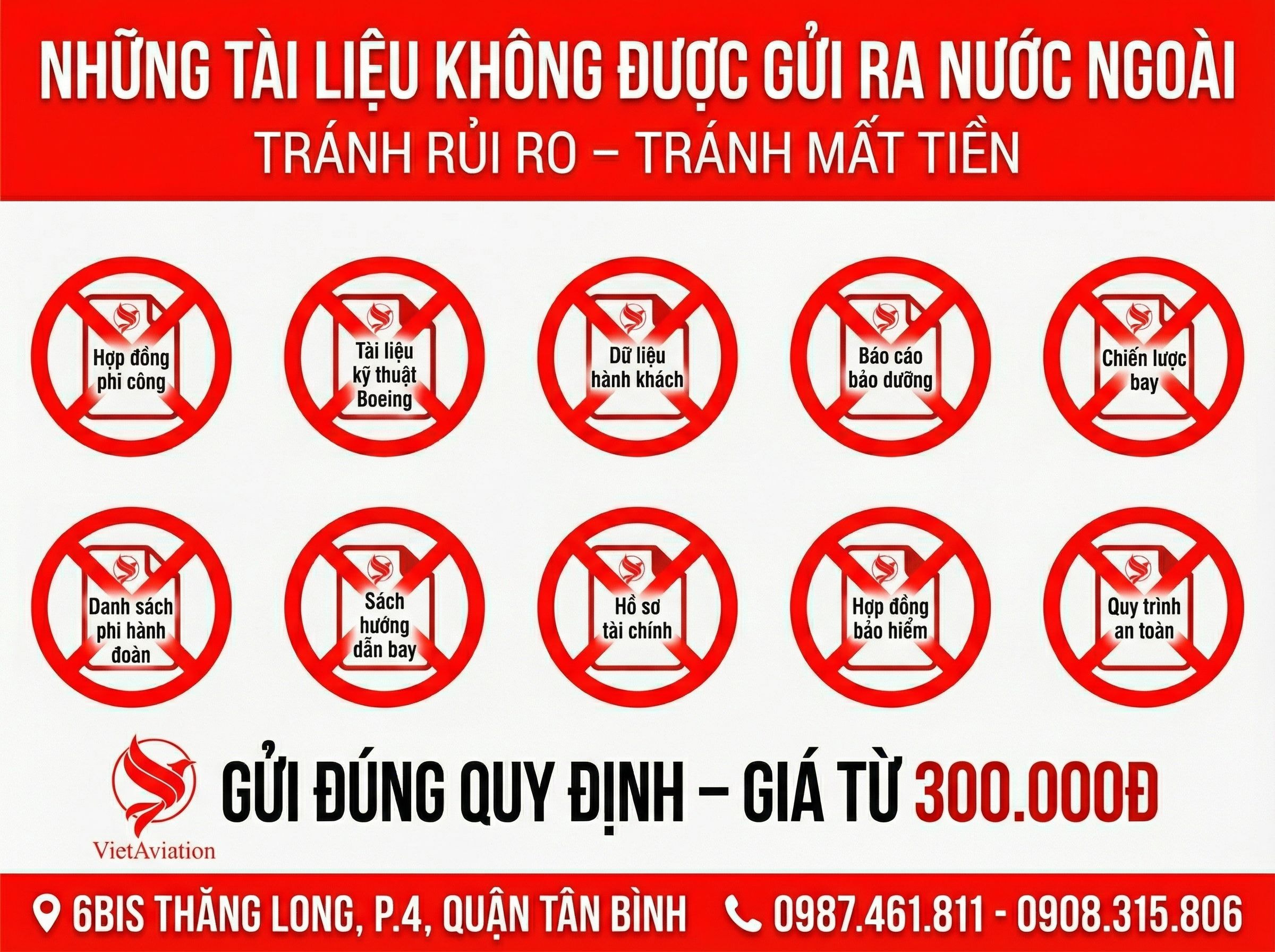 Các tài liệu bị cấm gửi ra nước ngoài