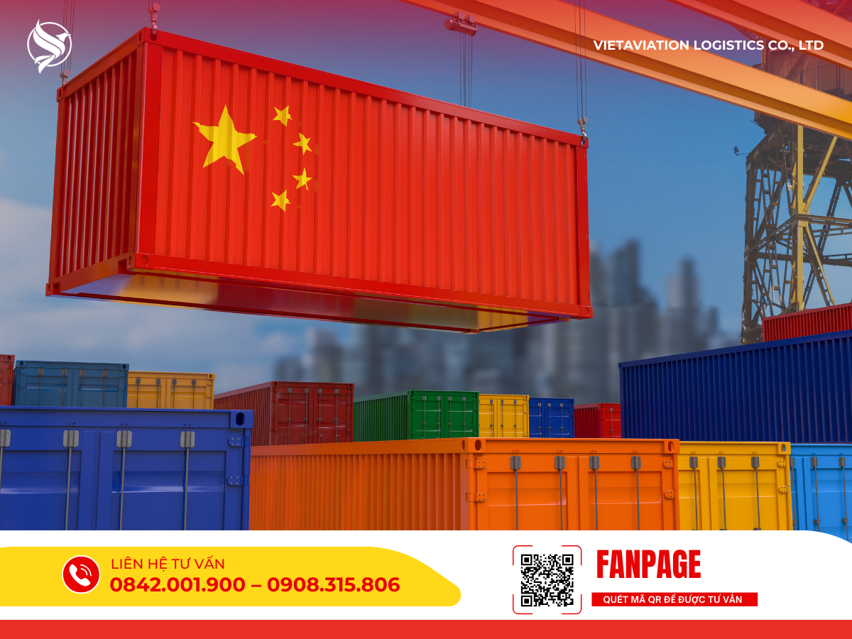 Container hàng hóa vận chuyển đi Trung Quốc.