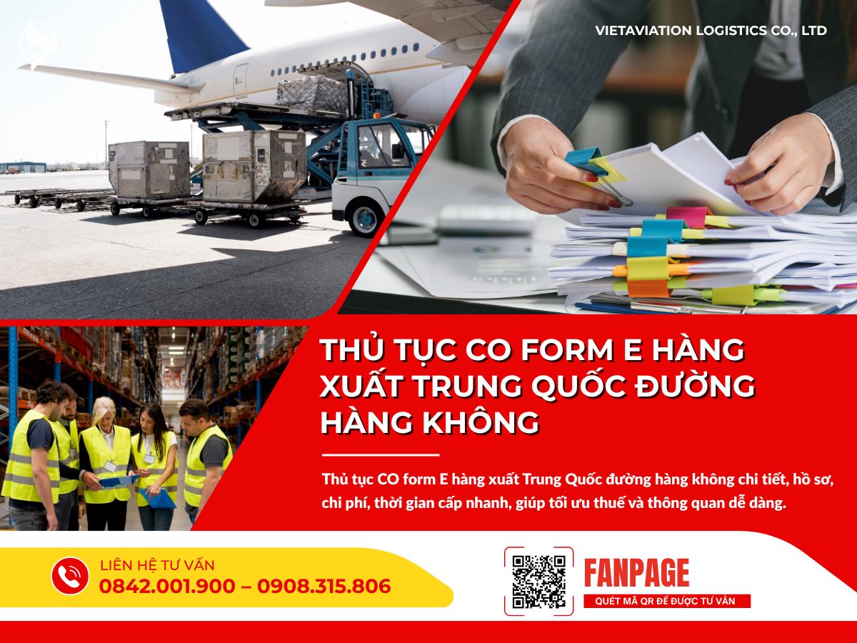 Thủ tục CO form E hàng xuất Trung Quốc đường hàng không