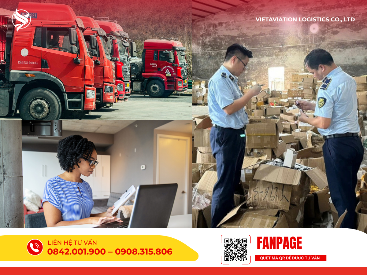 Quy trình vận tải và kiểm tra hàng hóa trong logistics quốc tế.