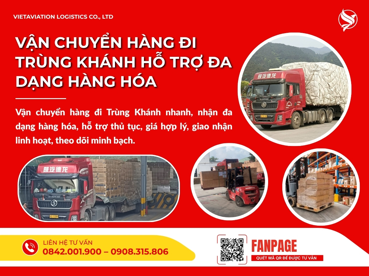 Vận chuyển hàng đi Trùng Khánh hỗ trợ đa dạng hàng hóa