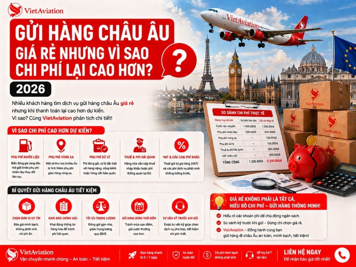 Gửi Hàng Châu Âu Giá Rẻ Nhưng Vì Sao Chi Phí Lại Cao Hơn? 2026