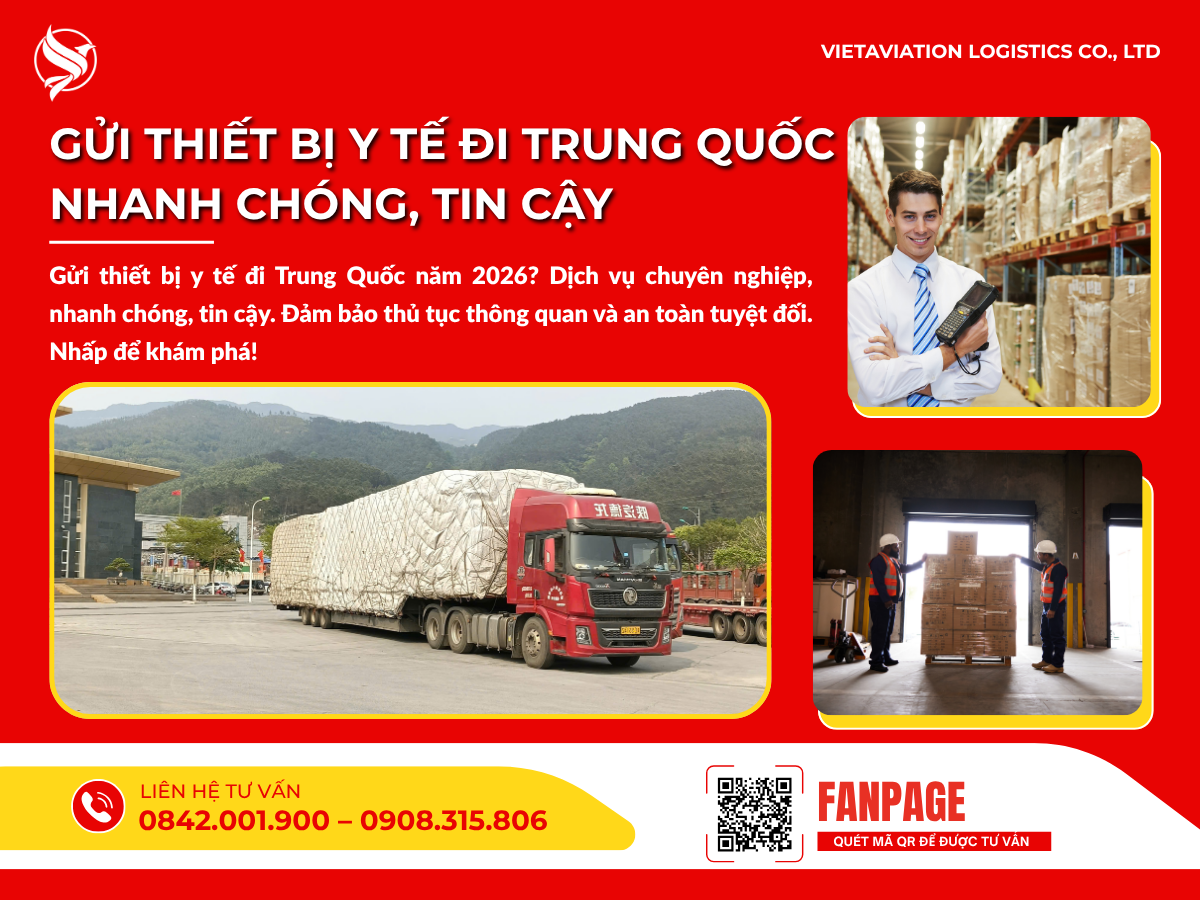 Gửi thiết bị y tế đi Trung Quốc nhanh chóng, tin cậy