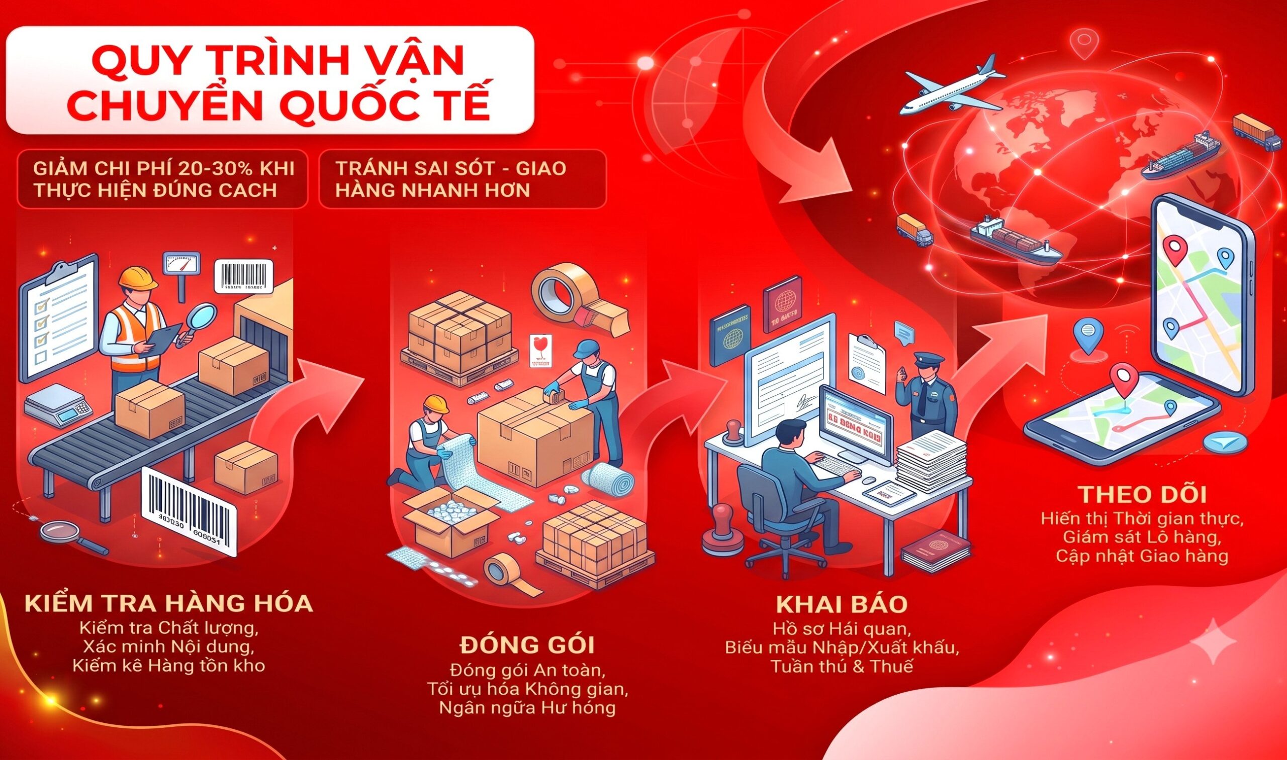 Quy trình vận chuyển hàng đi nước ngoài