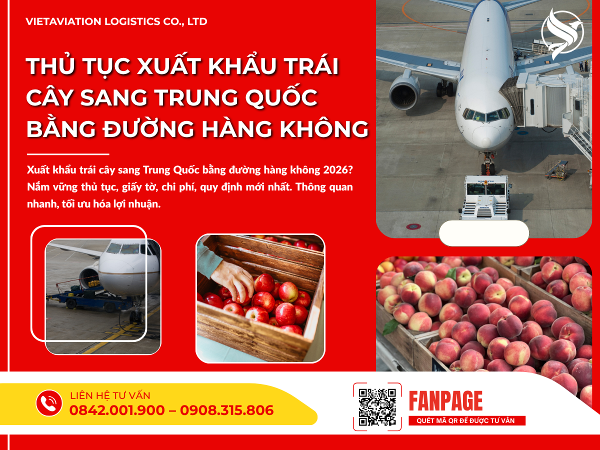 Thủ tục xuất khẩu trái cây sang Trung Quốc bằng đường hàng không