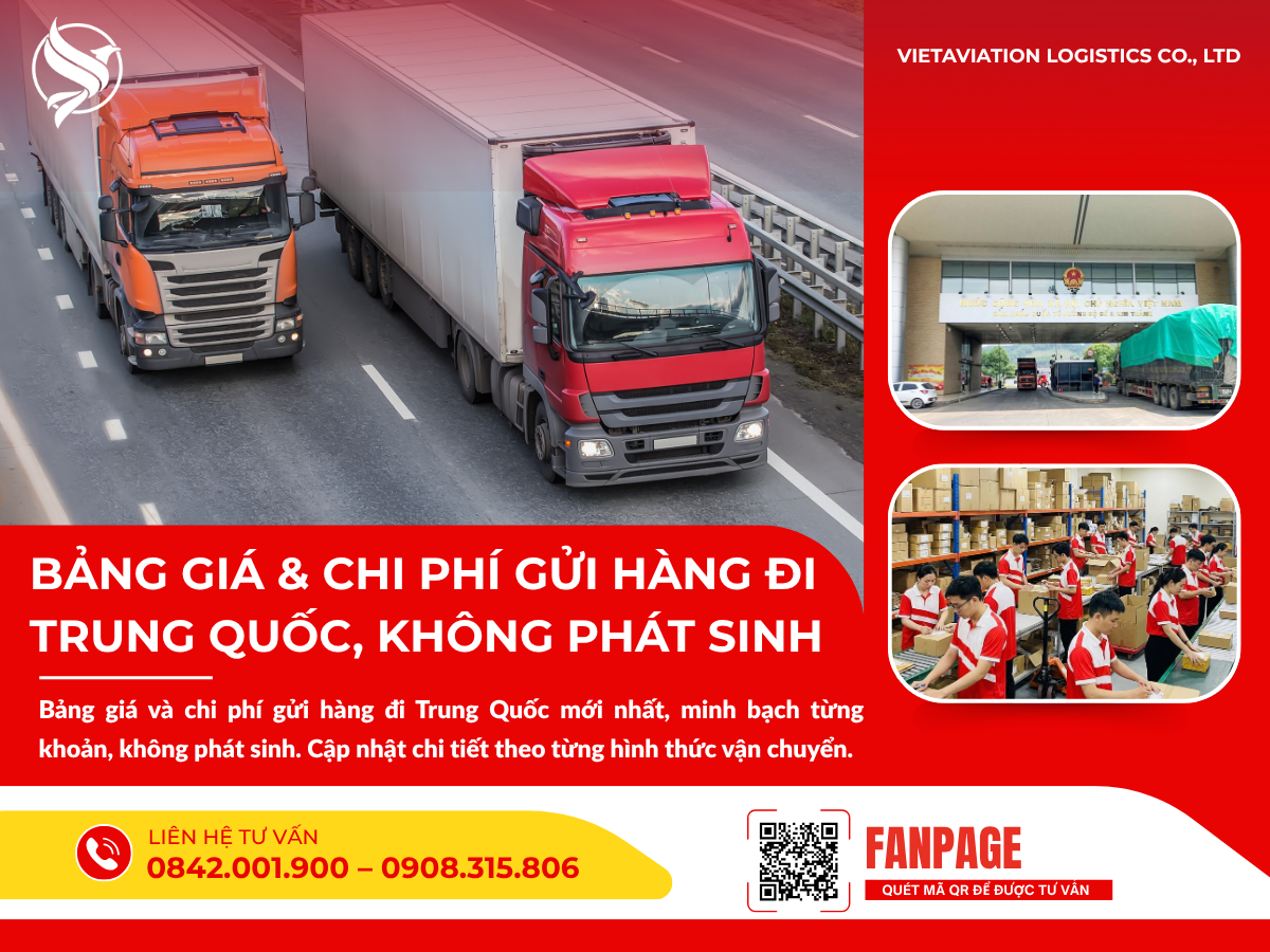 Bảng giá & chi phí gửi hàng đi Trung Quốc, không phát sinh