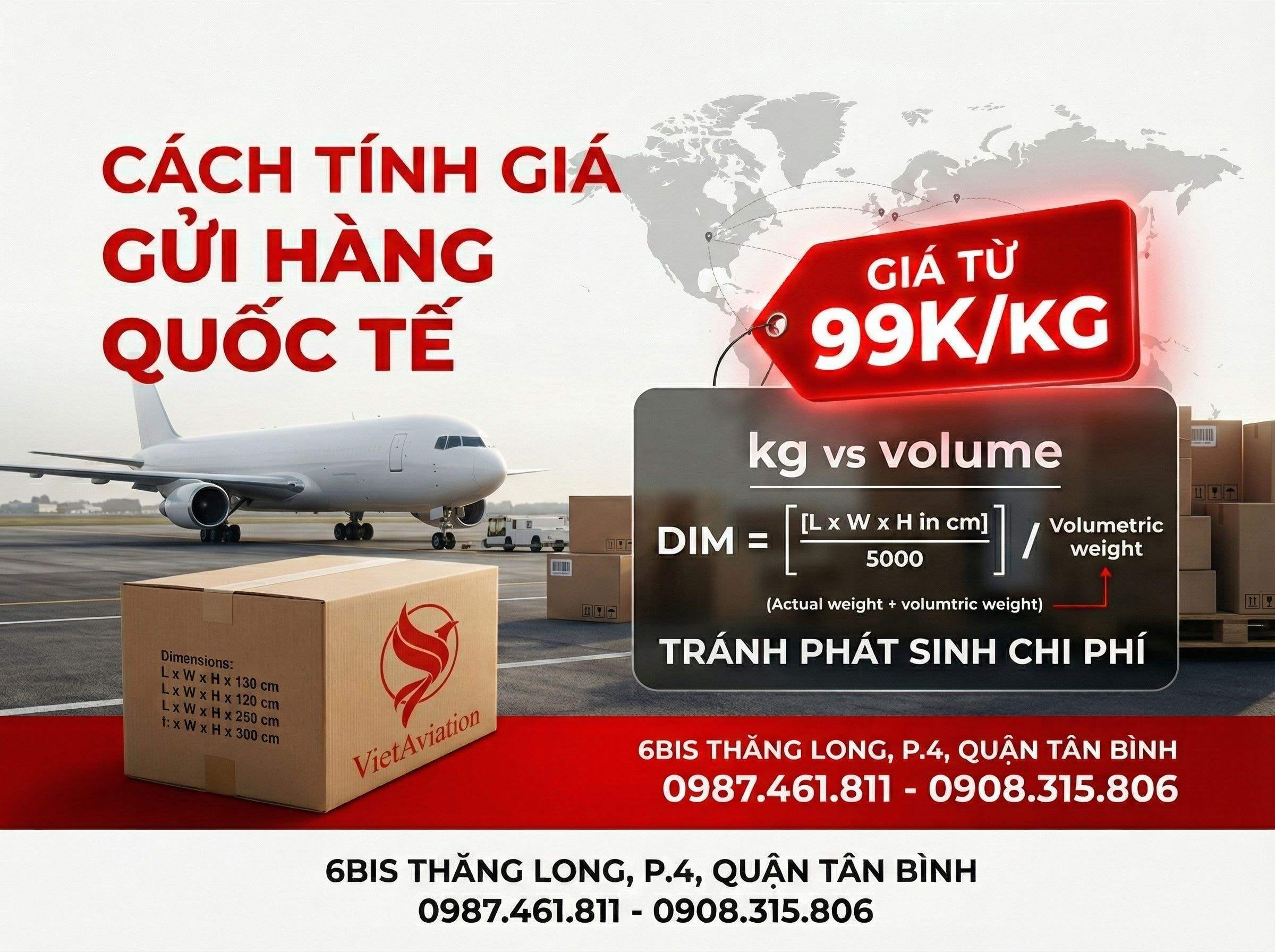 Cách tính giá gửi hàng quốc tế