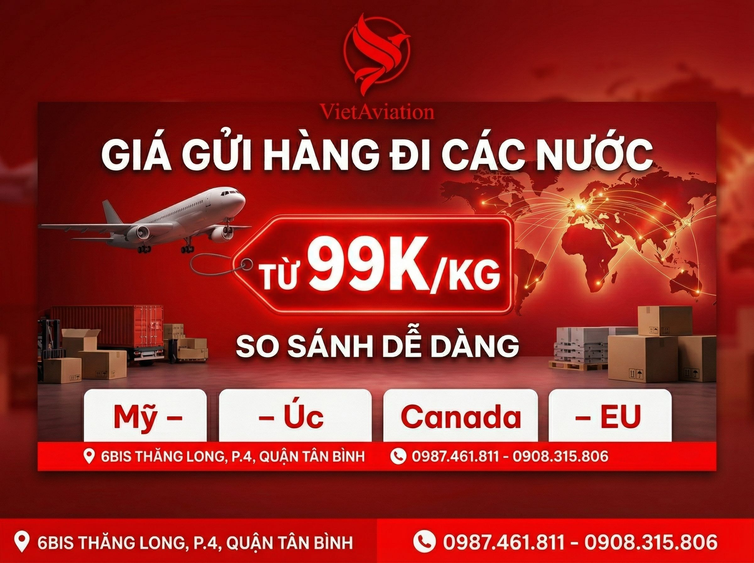 Giá gửi hàng quốc tế đi các nước như thế nào?