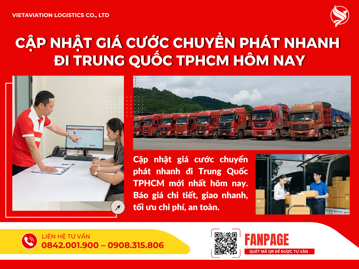Cập nhật giá cước chuyển phát nhanh đi Trung Quốc TPHCM hôm nay