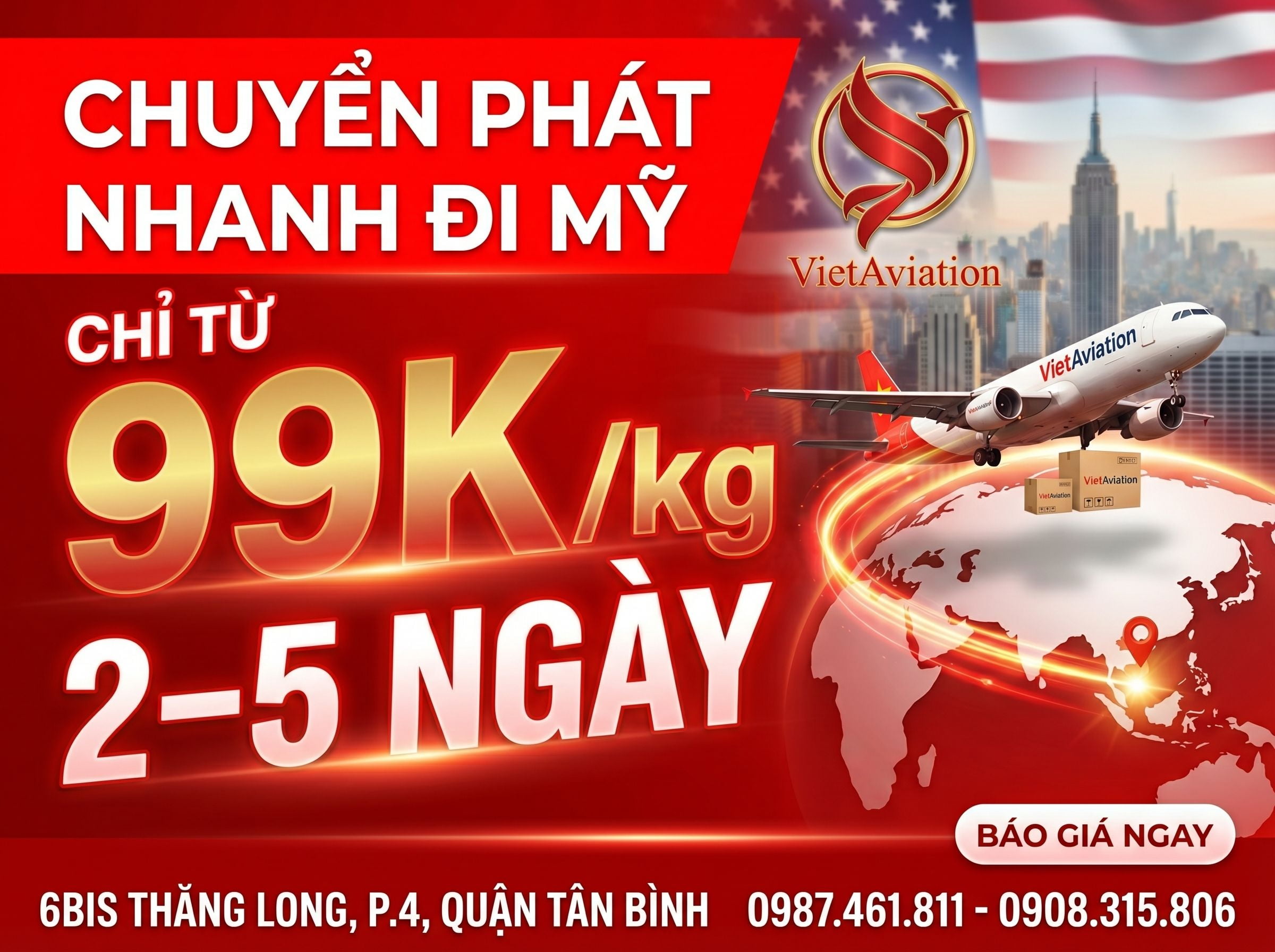 Chuyển Phát Nhanh Hàng Đi Mỹ Giá 199K Giao Nhanh 5 Ngày