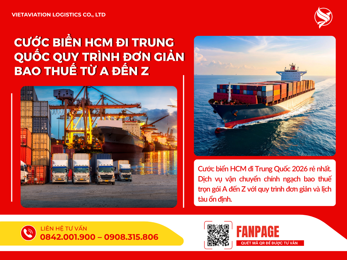Cước biển HCM đi Trung Quốc quy trình đơn giản bao thuế từ A đến Z