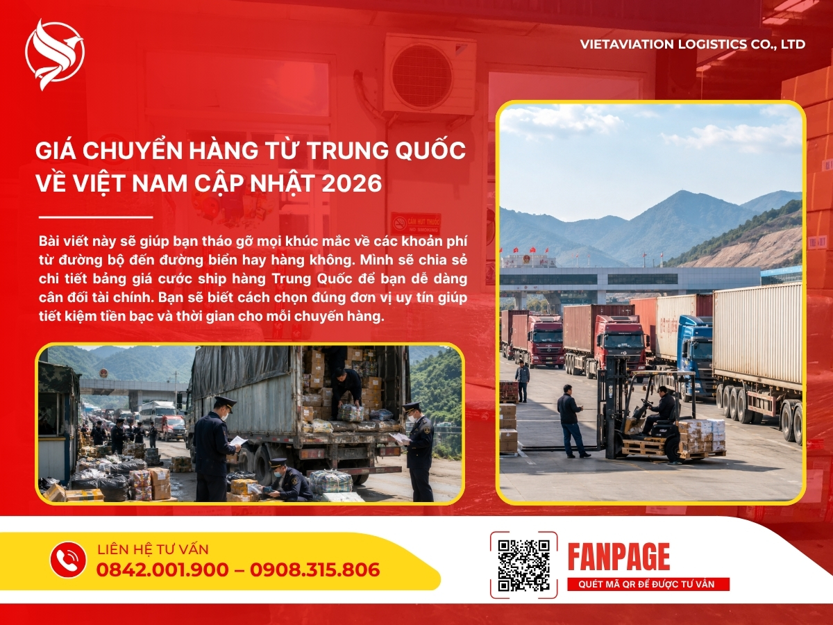 Giá chuyển hàng từ Trung Quốc về Việt Nam cập nhật 2026