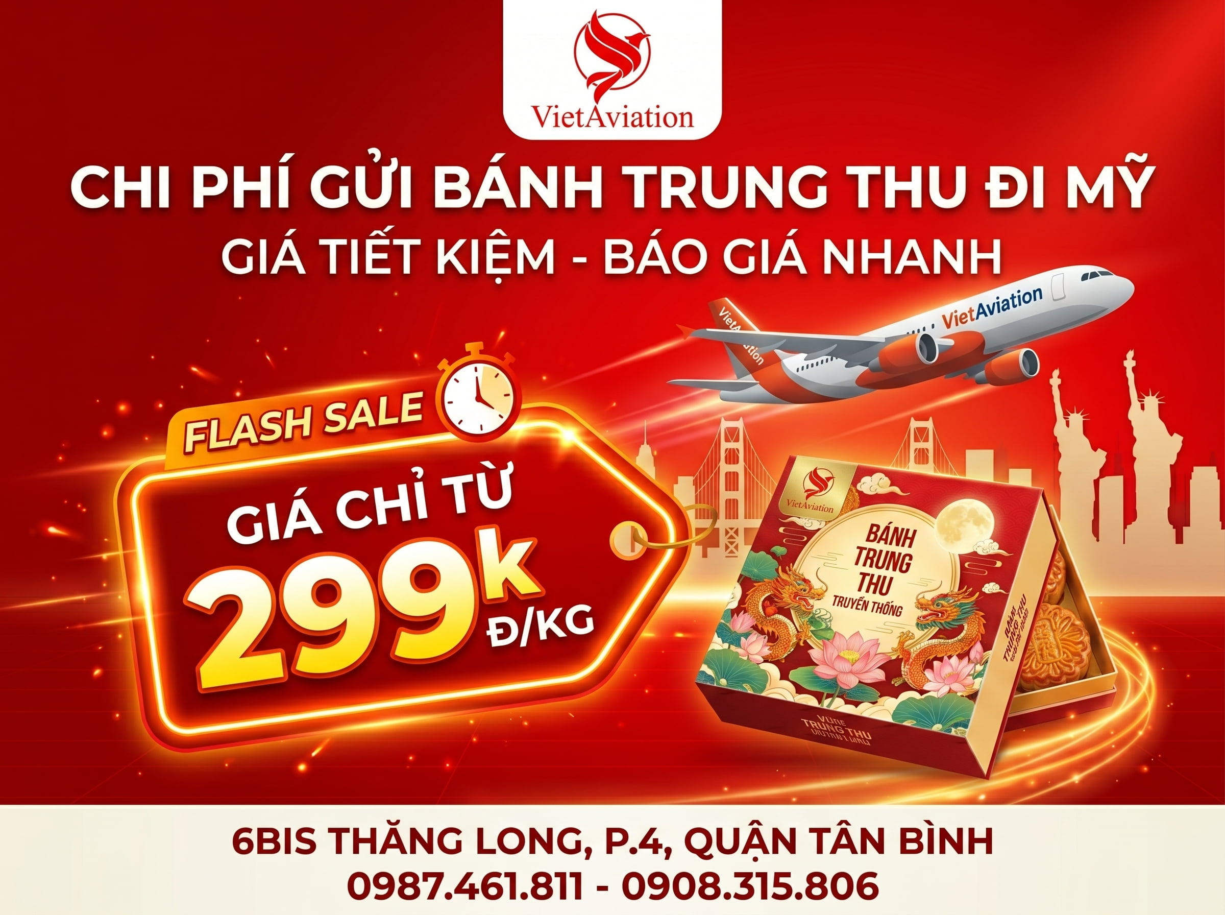 Bảng giá gửi bánh Trung Thu đi Mỹ 