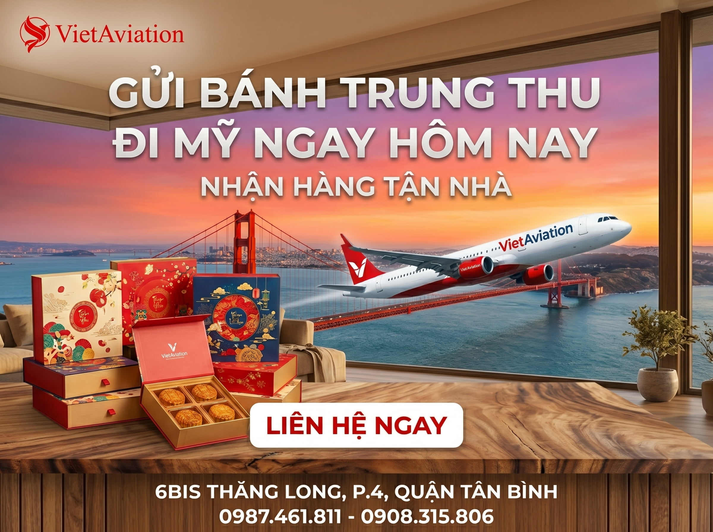Gửi bánh Trung Thu qua Mỹ cùng VietAviation