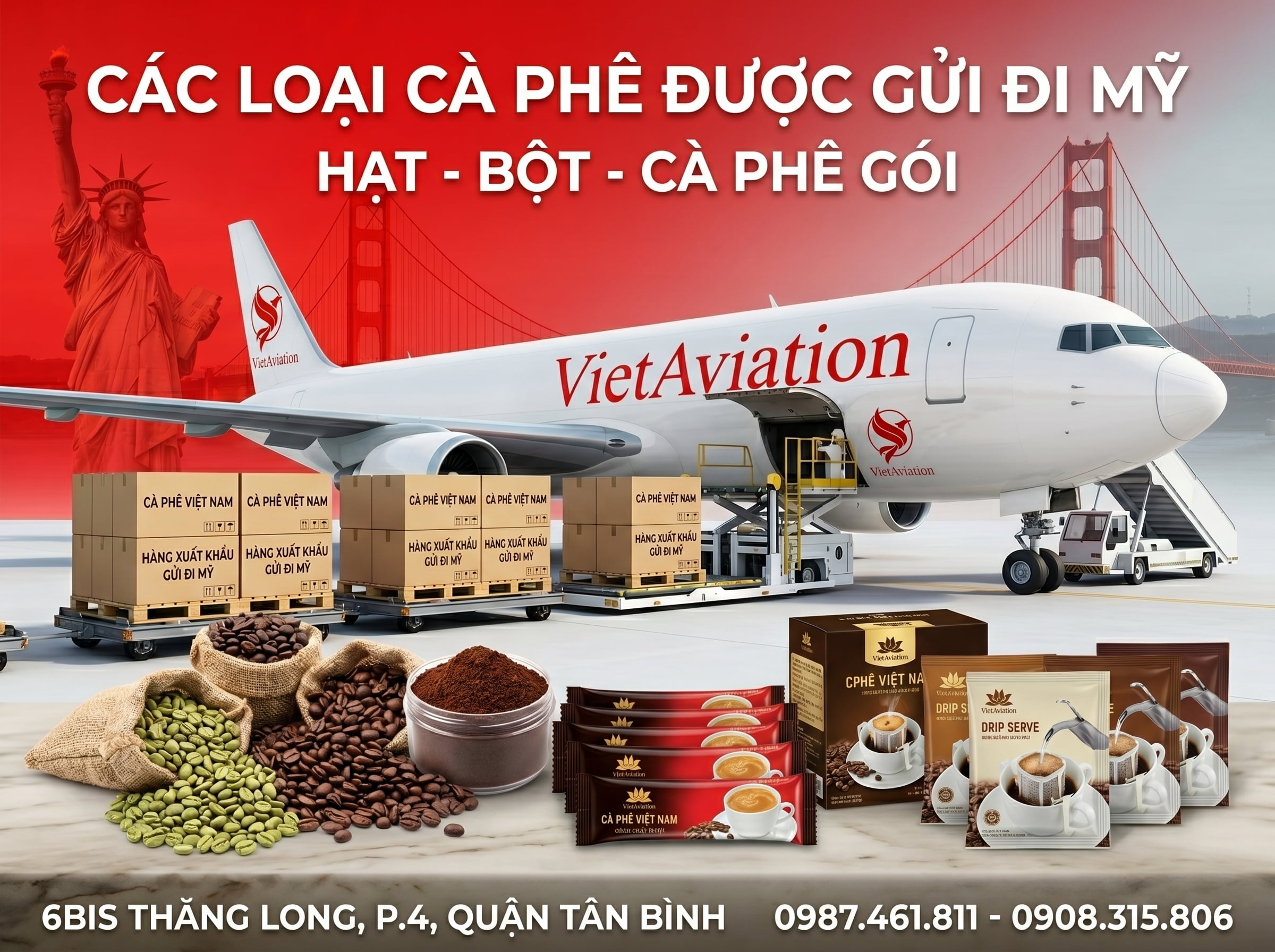 Các loại cà phê được phép gửi đi Mỹ