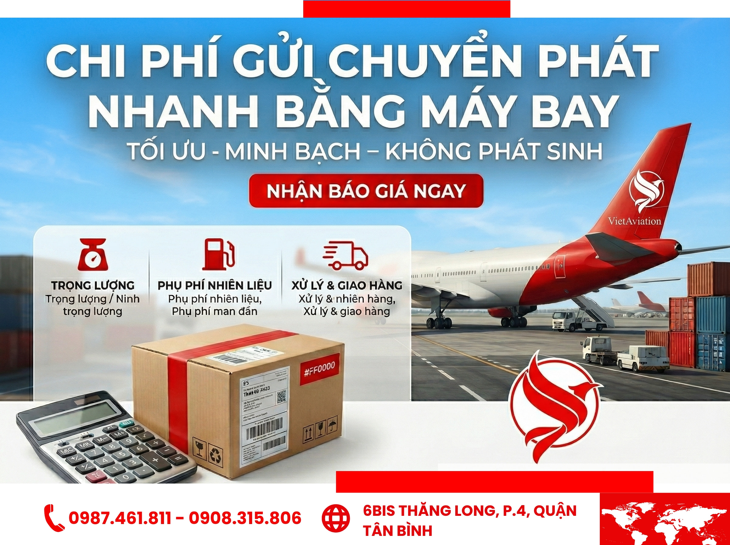 Bảng giá gửi chuyển phát nhanh bằng máy bay mới nhất