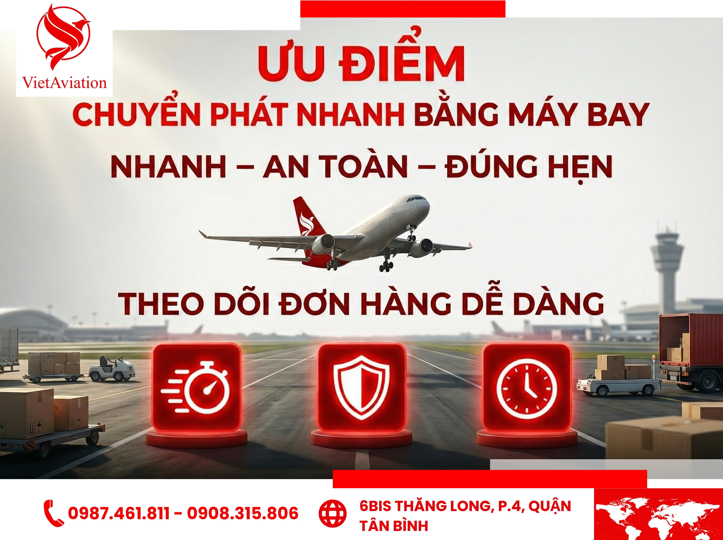 So sánh gửi hàng bằng máy bay với các phương thức khác