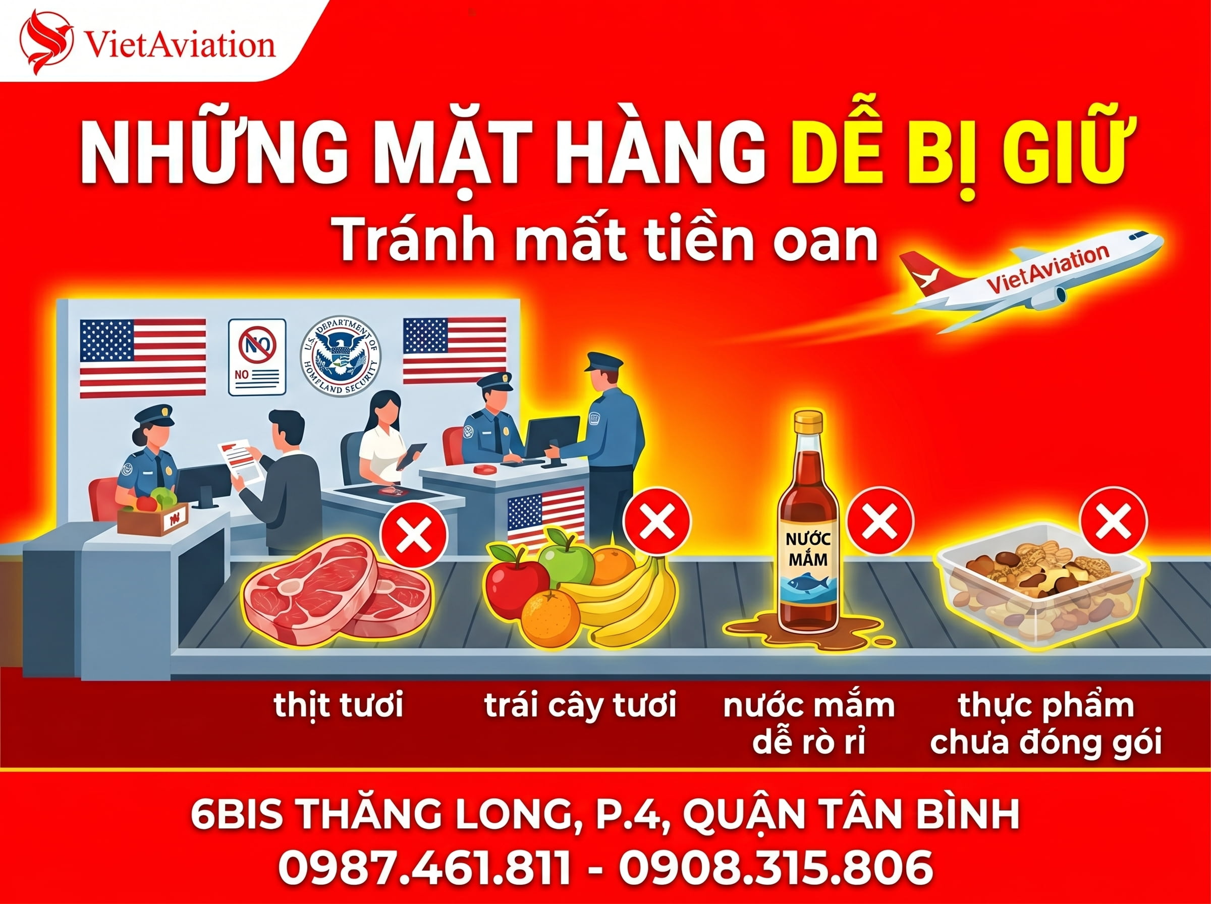 Những loại đồ ăn bị cấm gửi đi Mỹ