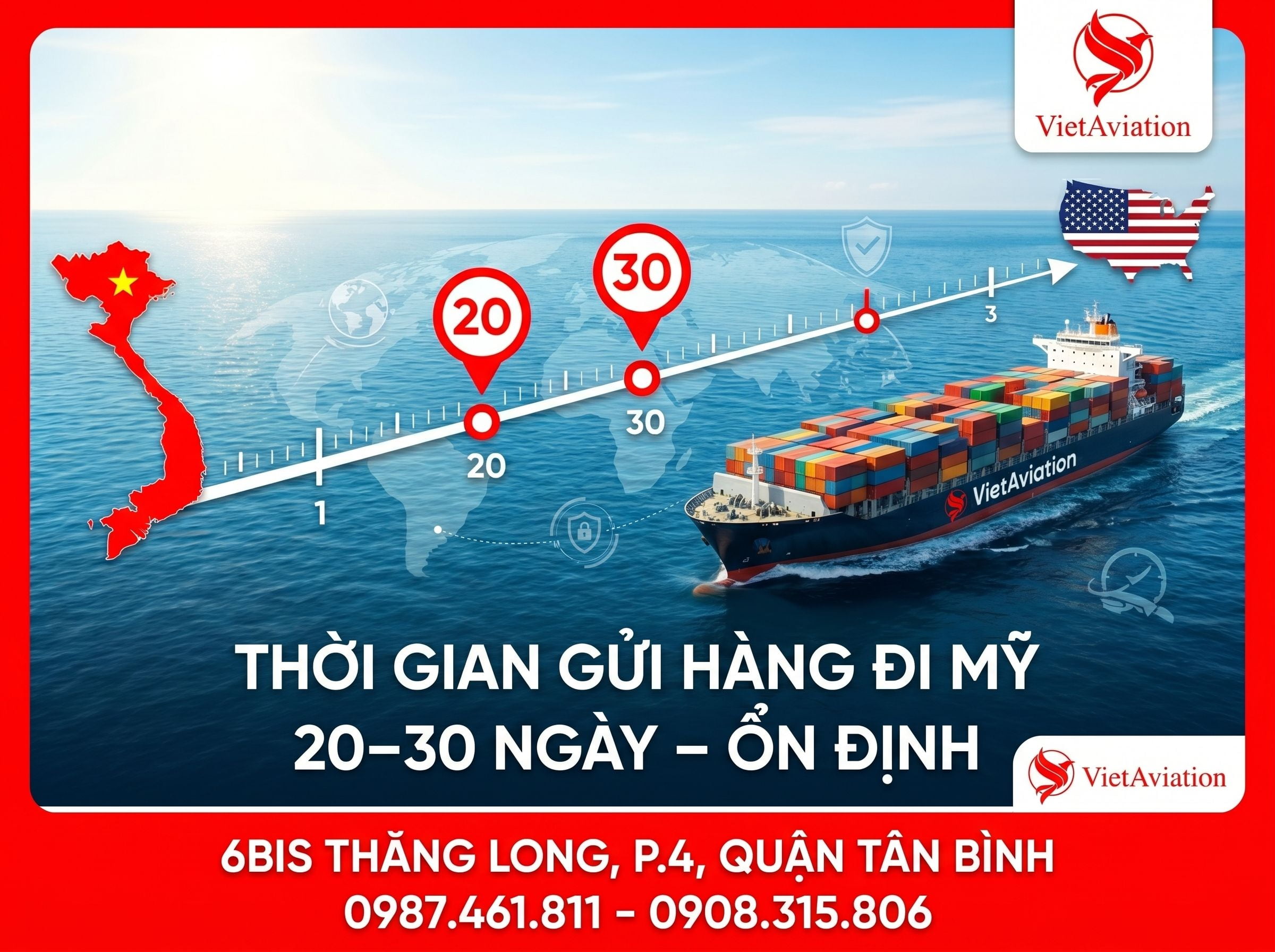 Thời gian gửi hàng đi Mỹ bằng đường biển