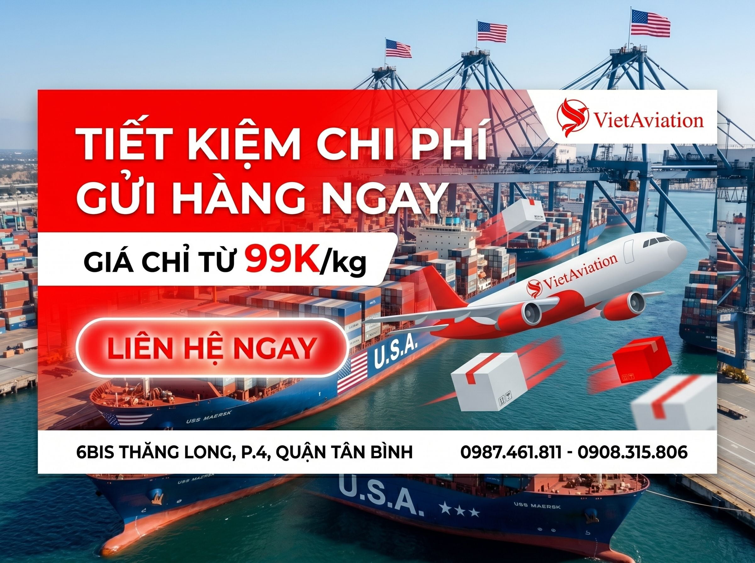 Liên hệ với VietAviation để gửi hàng đi Mỹ bằng đường biển ngay
