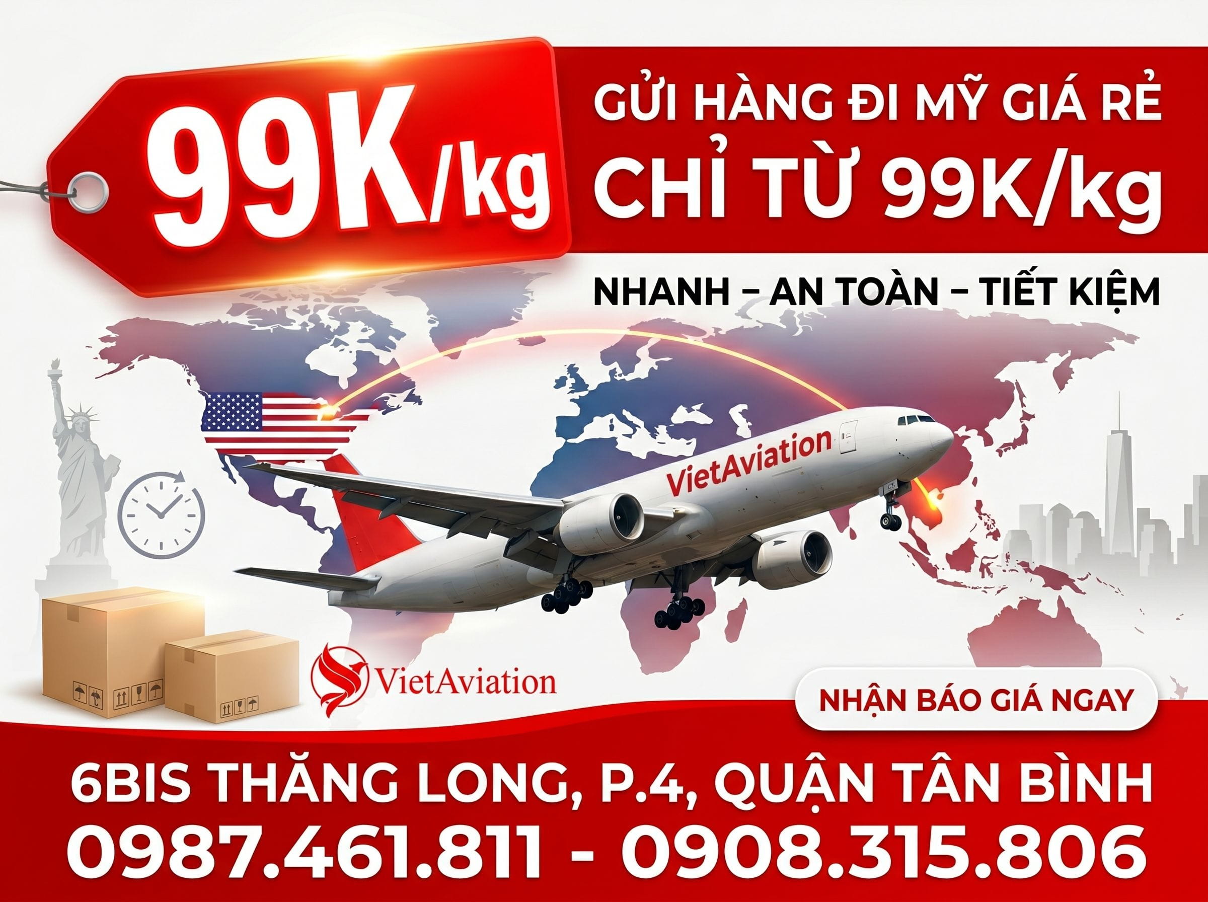 Gửi Hàng Đi Mỹ Giá Rẻ Chỉ Từ $5/kg, 3-7 Ngày 2026