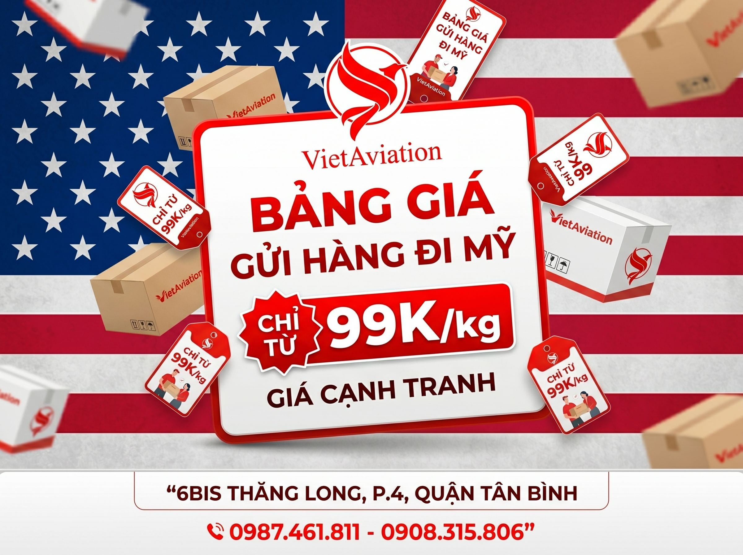 Dịch Vụ Gửi Hàng Đi Mỹ Giá Rẻ Uy Tín Tại TPHCM VietAviation
