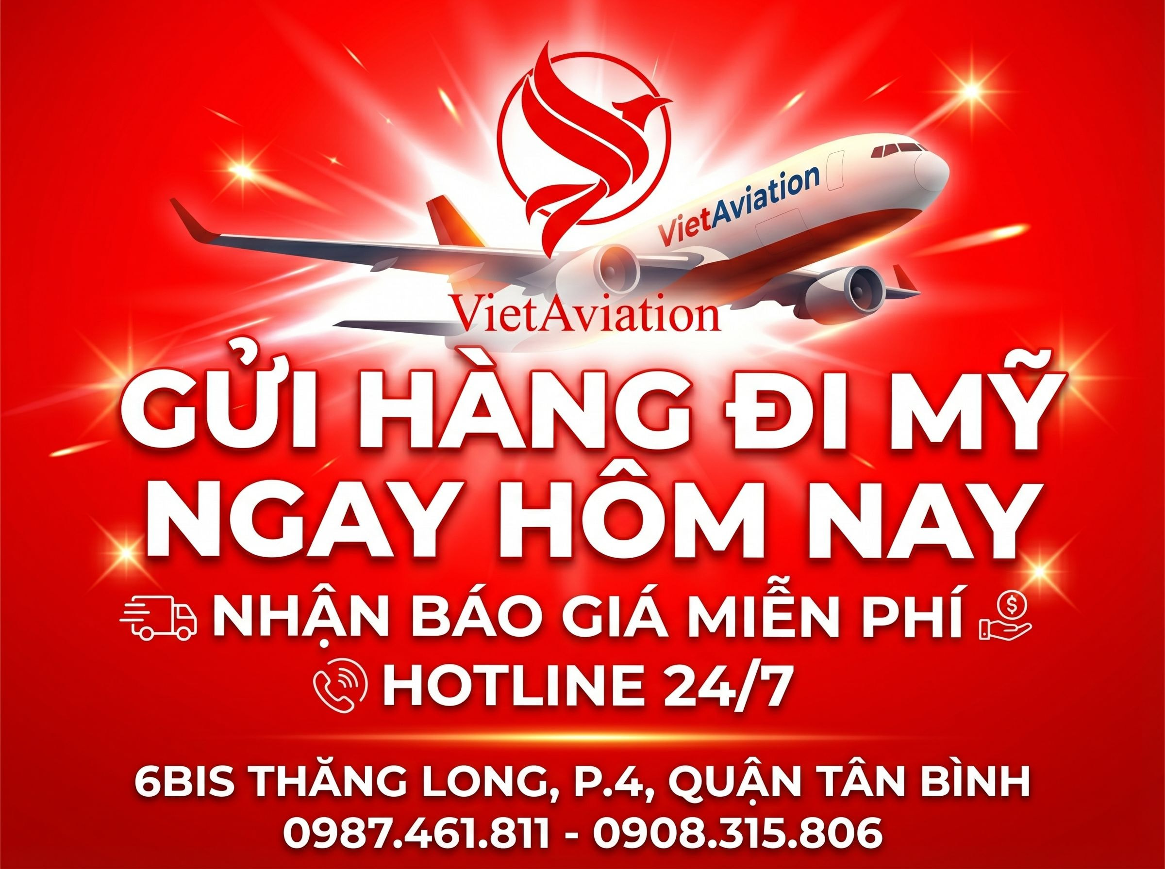 Liên hệ với VietAviation để biết gửi hàng đi Mỹ mất bao lâu