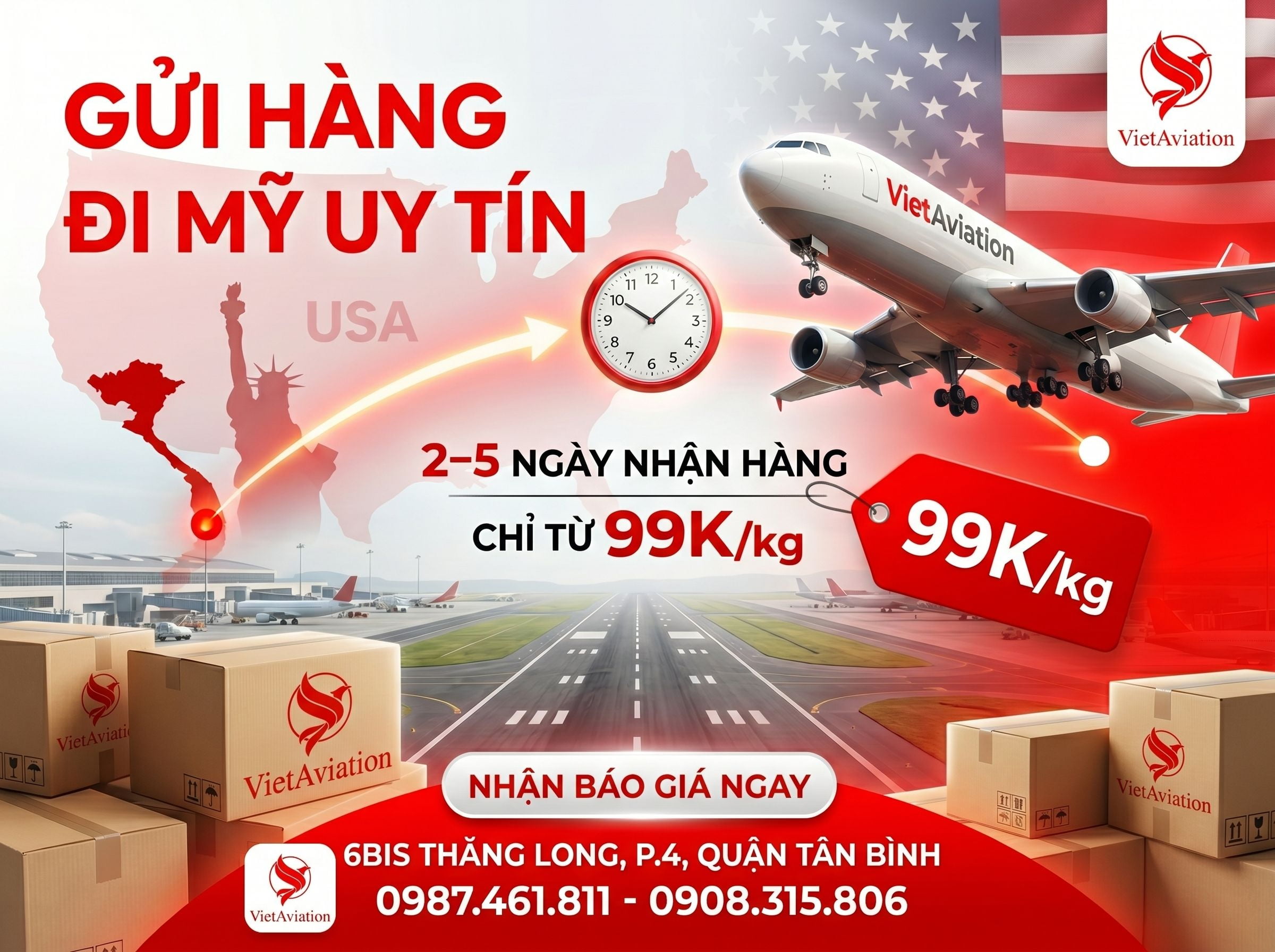 Dịch Vụ Gửi Hàng Đi Mỹ Uy Tín: Chỉ Từ 99K, Giao 3–5 Ngày