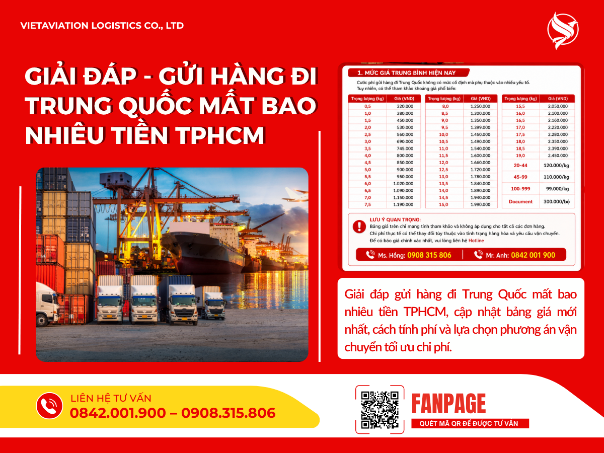 Giải đáp – Gửi hàng đi Trung Quốc mất bao nhiêu tiền TPHCM