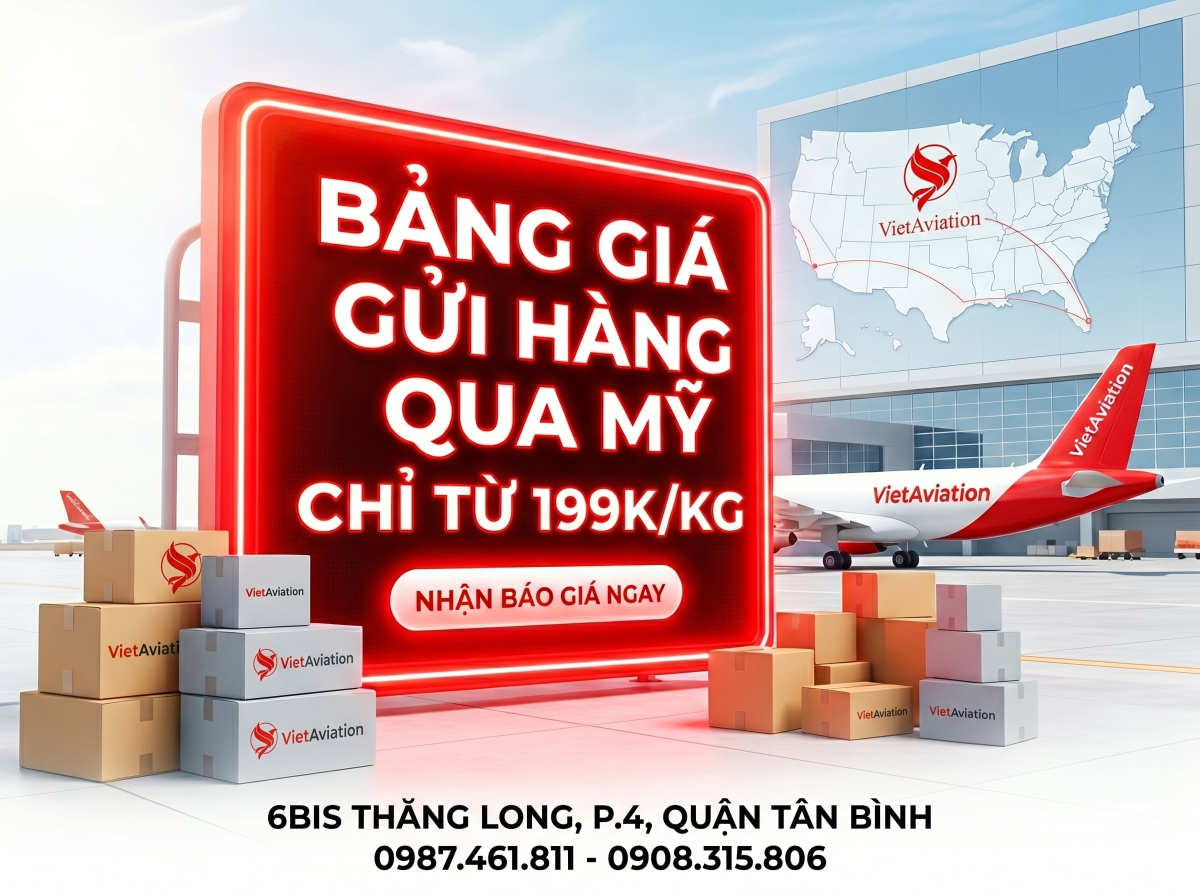 Bảng giá gửi hàng qua Mỹ (USA) mới nhất 2026
