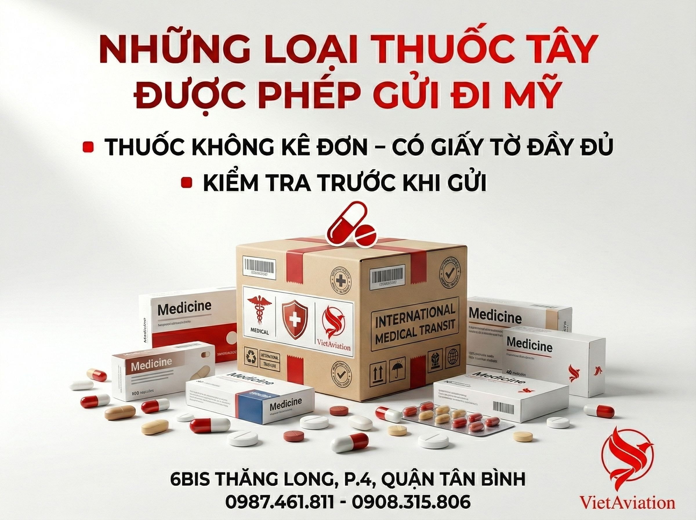 Những loại thuốc tây được phép vận chuyển đến Mỹ