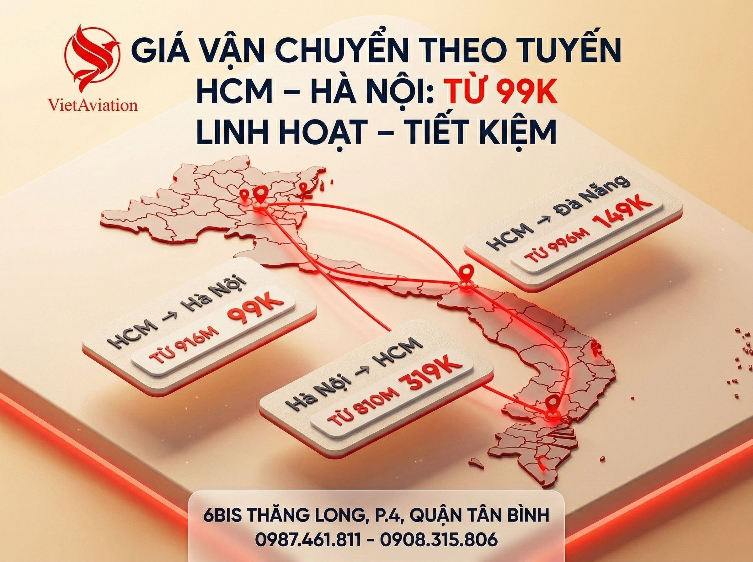 Vận chuyển hàng Bắc Nam giá rẻ theo từng tuyến