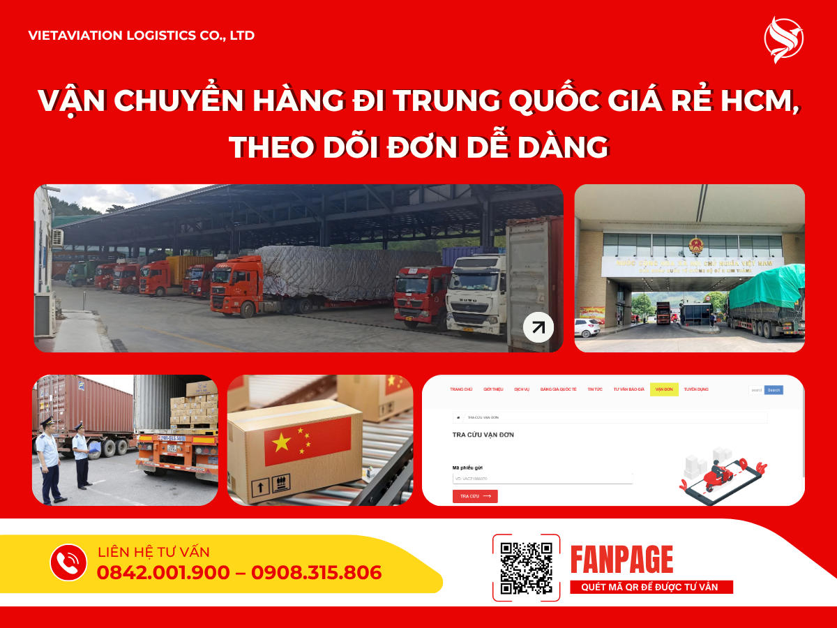 Vận chuyển hàng đi Trung Quốc giá rẻ HCM, theo dõi đơn dễ dàng