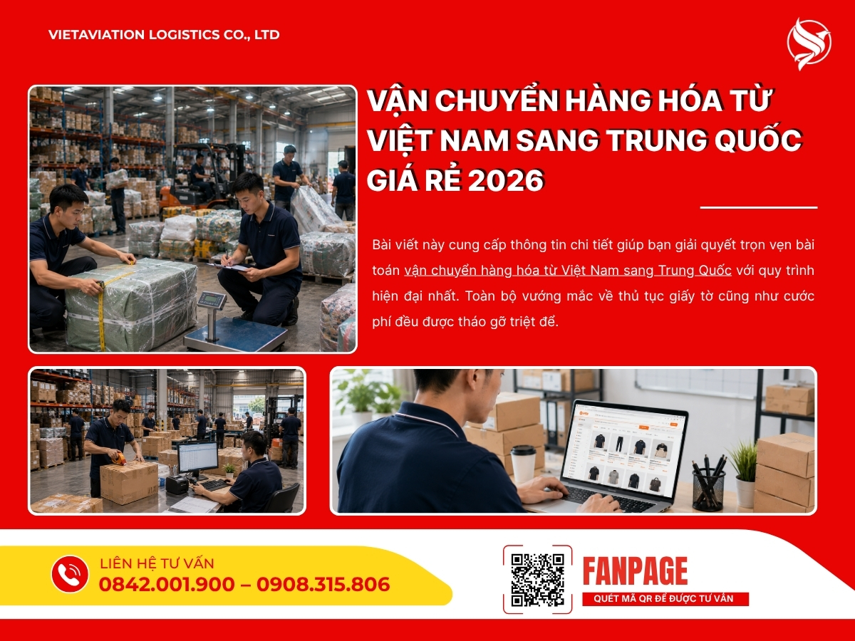 Vận chuyển hàng hóa từ Việt Nam sang Trung Quốc giá rẻ 2026