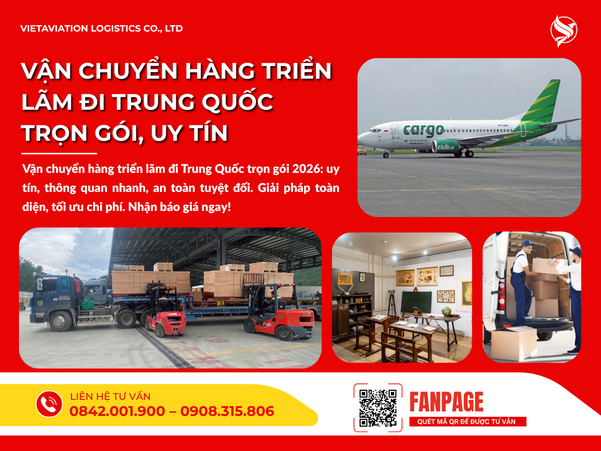 Vận chuyển hàng triển lãm đi Trung Quốc trọn gói, uy tín
