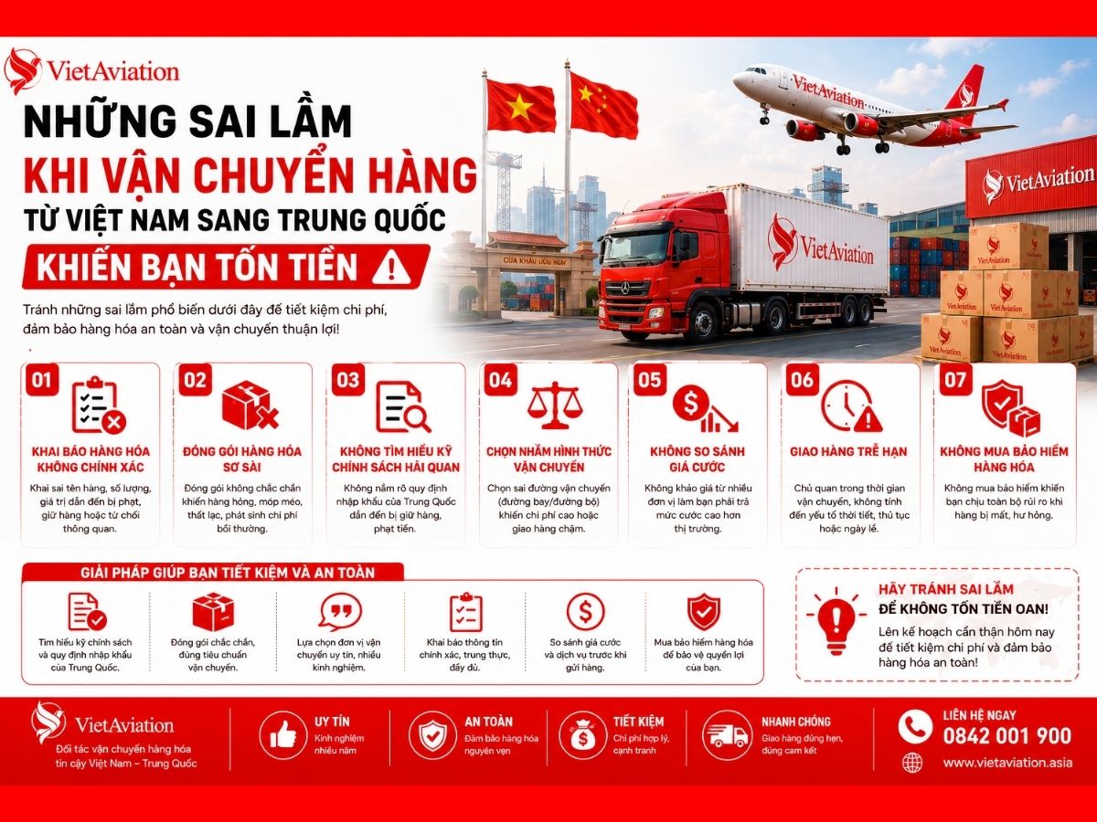 Những Sai Lầm Khi Vận Chuyển Hàng Từ Việt Nam Sang Trung Quốc Khiến Bạn Tốn Tiền