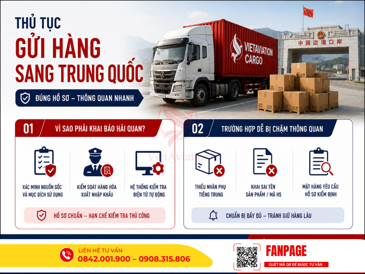 Hướng dẫn gửi hàng sang Trung Quốc với đầy đủ thủ tục cần thiết giúp doanh nghiệp thông quan nhanh, hạn chế lưu kho cửa khẩu và tránh phát sinh chi phí vận chuyển không mong muốn.