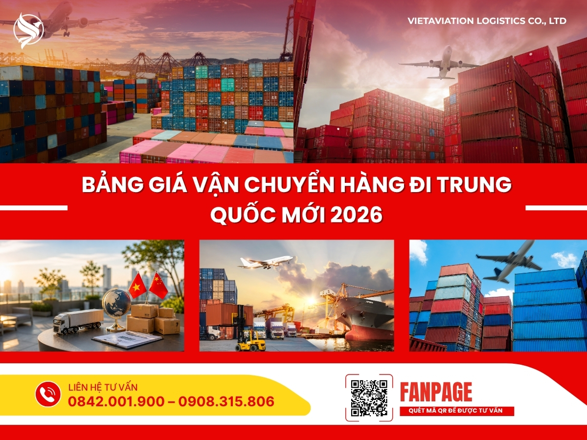 Bảng giá vận chuyển hàng đi Trung Quốc mới 2026