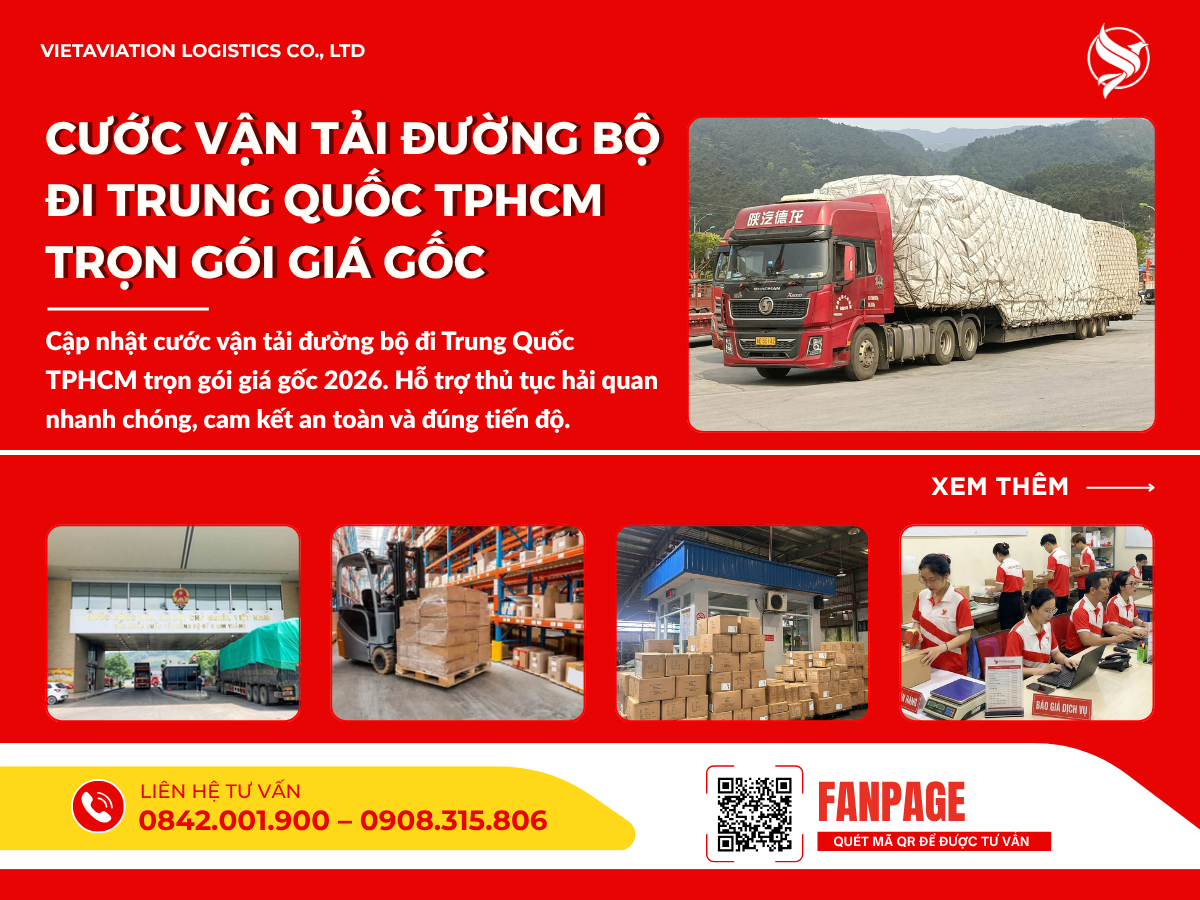 Cước vận tải đường bộ đi Trung Quốc TPHCM trọn gói giá gốc