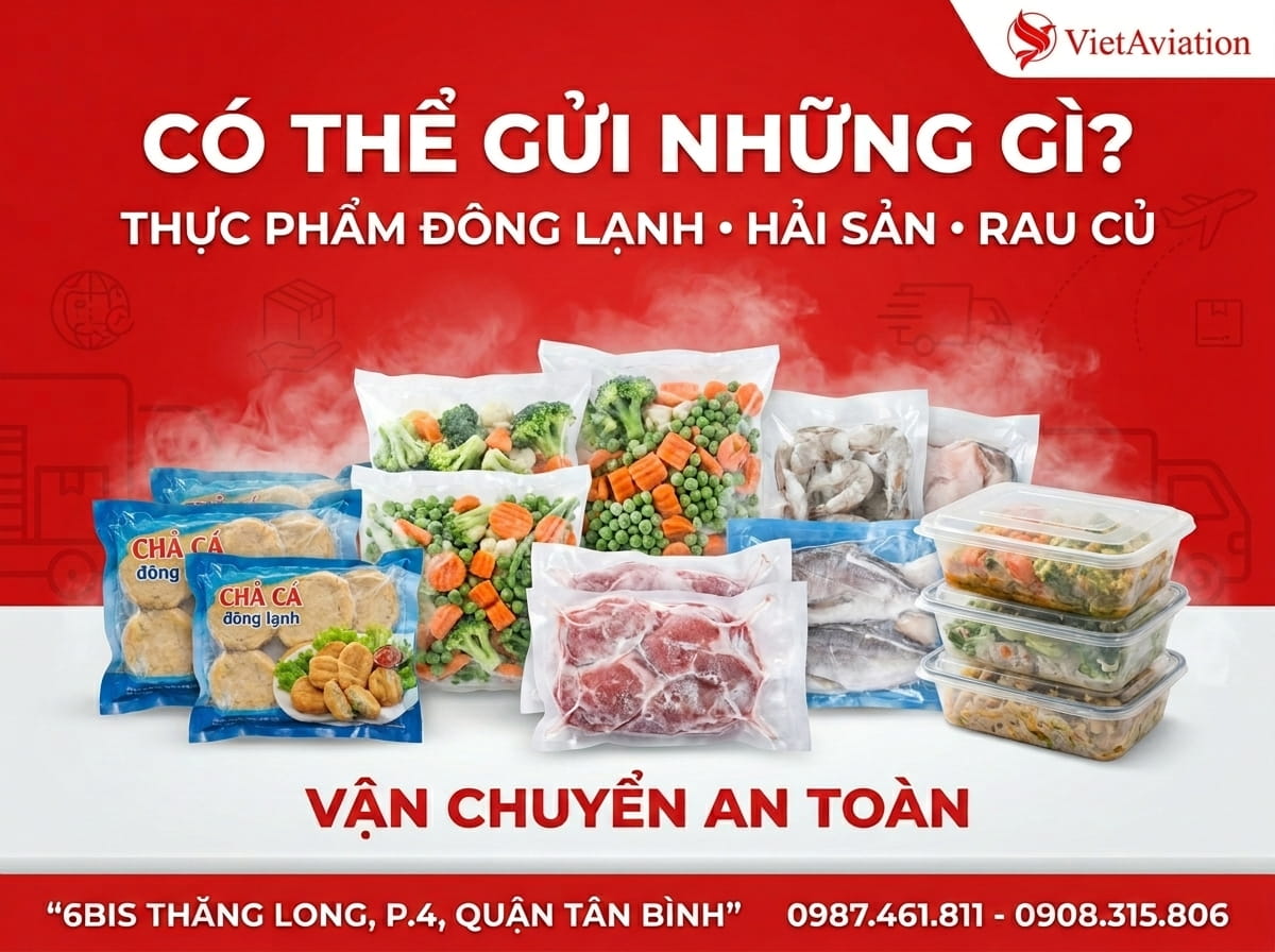 Các loại hàng đông lạnh có thể gửi