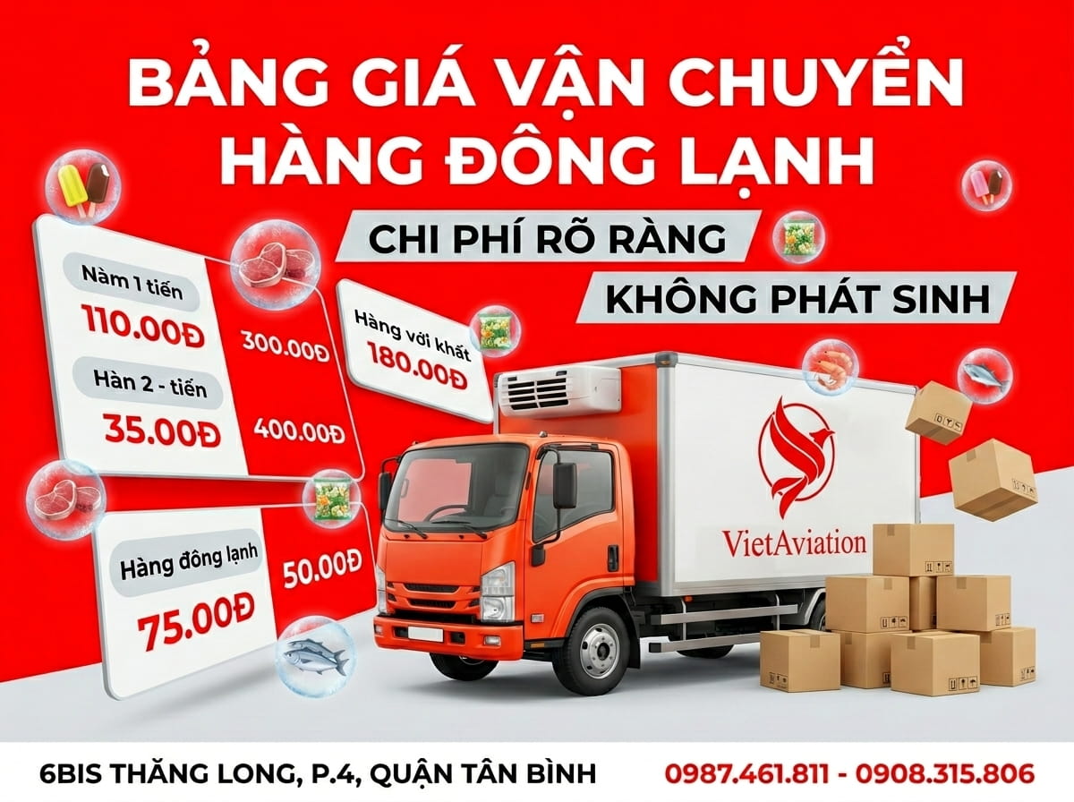 Bảng giá dịch vụ gửi hàng đông lạnh mới nhất 2026