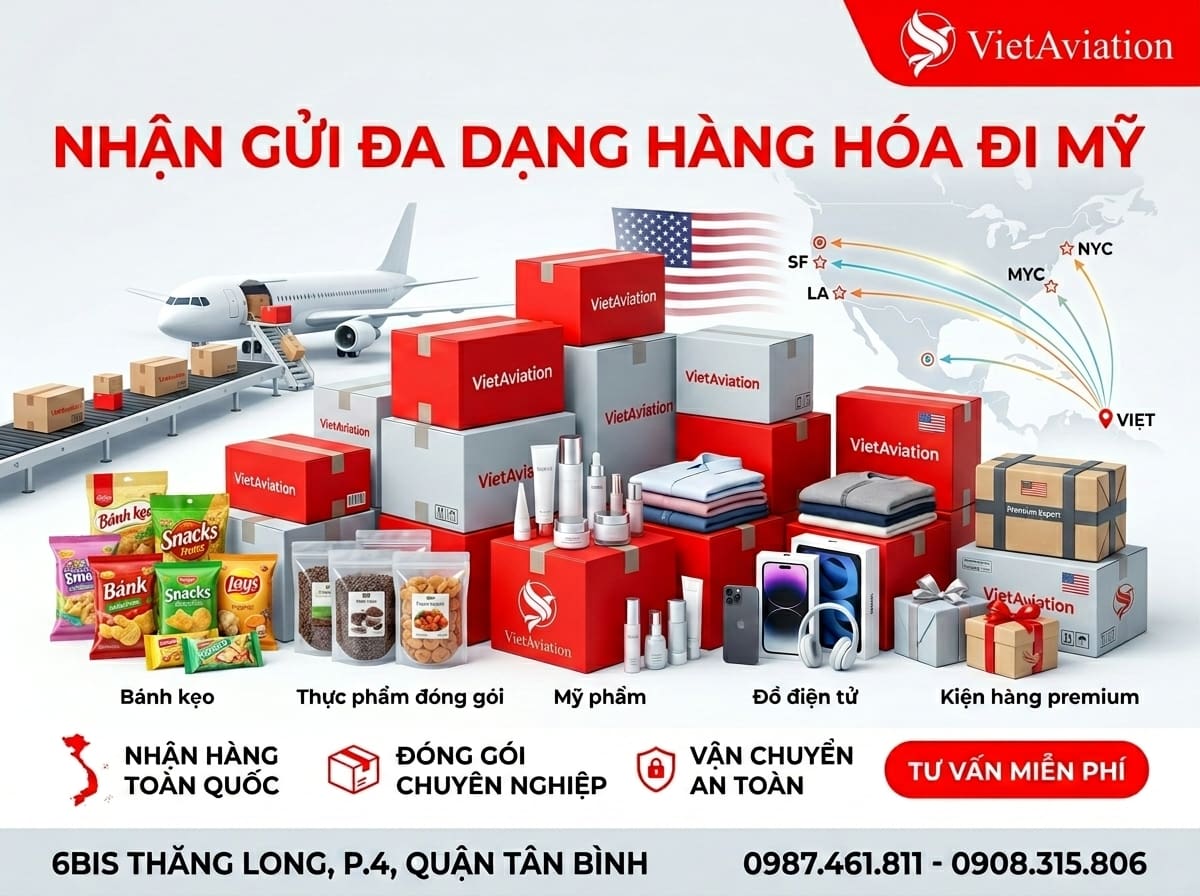 Nhận gửi đa dạng các loại hàng đi MỸ (USA)