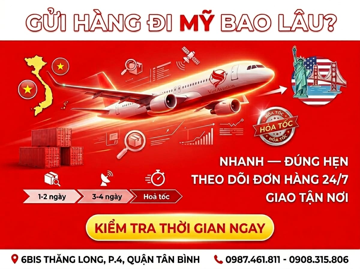 Thời gian gửi hàng sang Mỹ giá rẻ tại TP HCM
