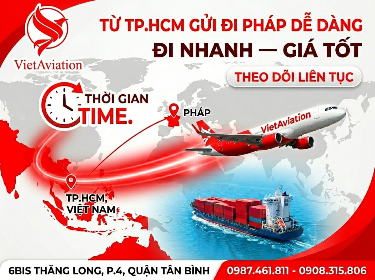 Case thực tế gửi hàng đi Pháp tại TP HCM của VietAviation