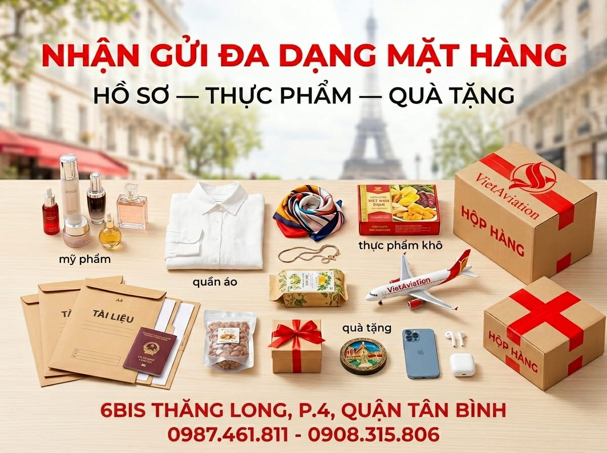 Các loại hàng được gửi đi Pháp tại TP HCM