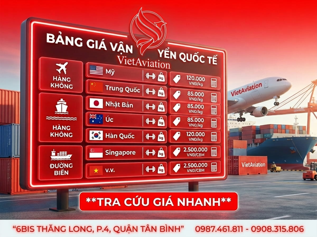 Bảng giá gửi hàng đi quốc tế giá rẻ 2026