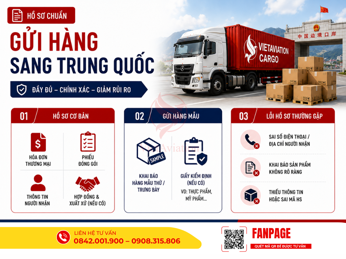 Hướng dẫn gửi hàng sang Trung Quốc với đầy đủ thủ tục cần thiết giúp doanh nghiệp thông quan nhanh, hạn chế lưu kho cửa khẩu và tránh phát sinh chi phí vận chuyển không mong muốn.